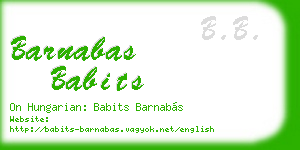 barnabas babits business card