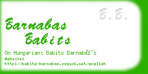 barnabas babits business card